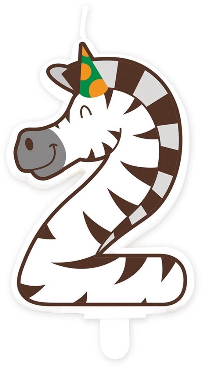 Jungle candle 2 Zebra | 4 stuks